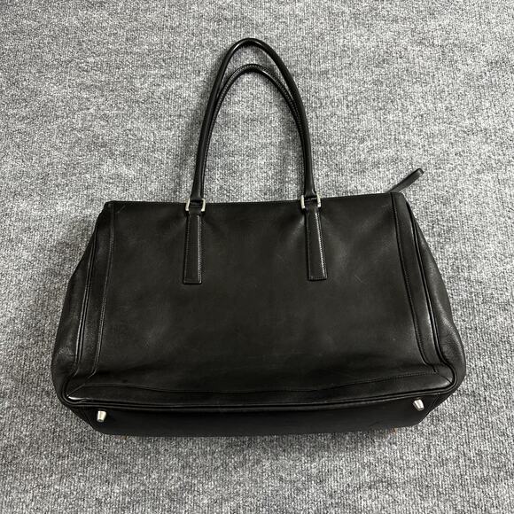 Vintage Coach Leather Tote Bag Purse Satchel Black Work Career Business 9426 - Picture 1 of 16
